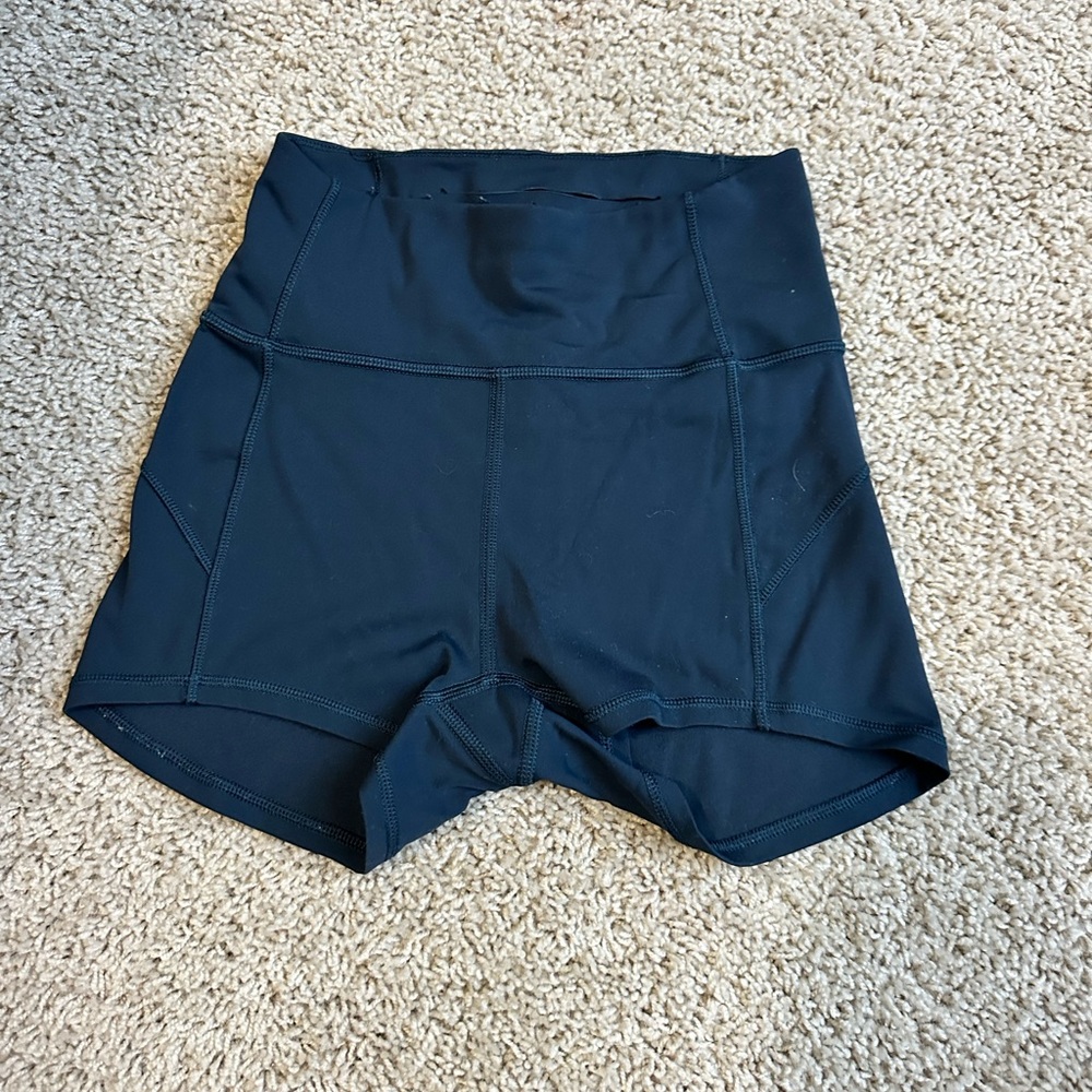Lululemon Navy High-Waisted Athletic Shorts